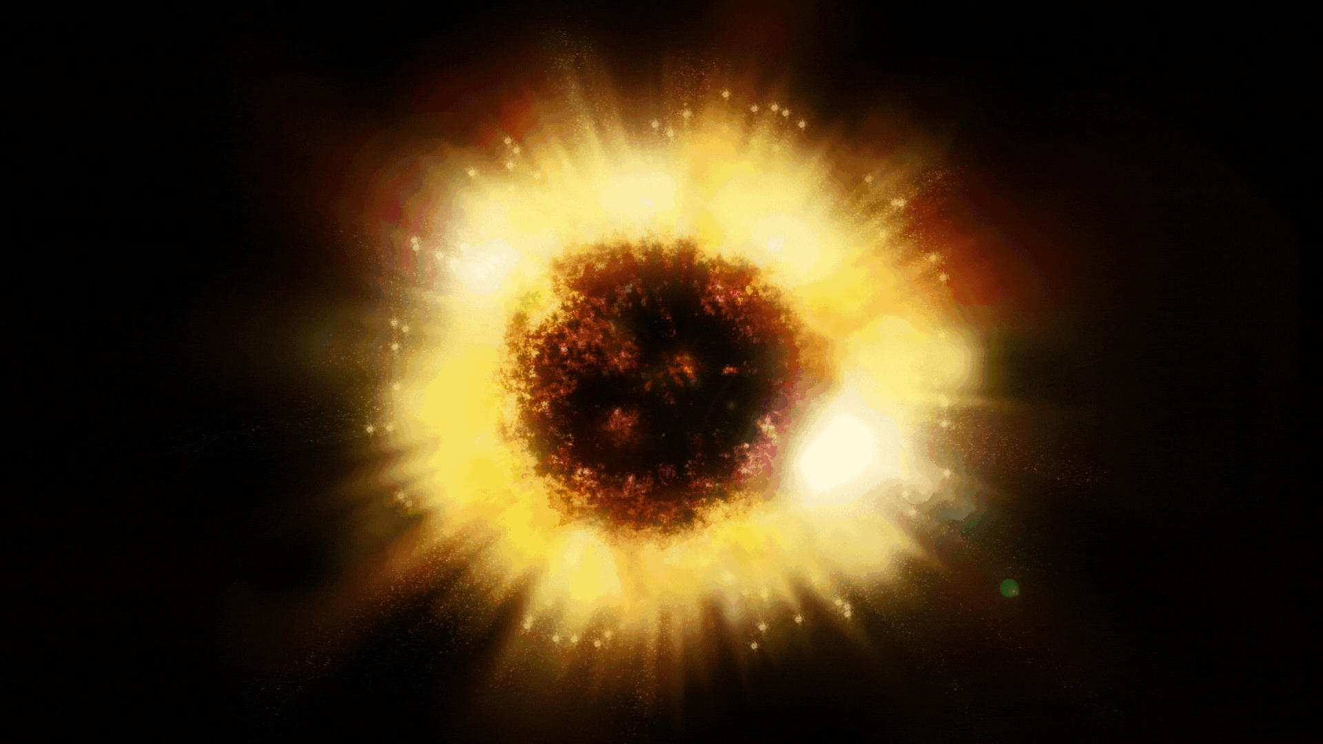 a bright explosion in space